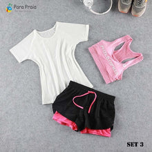 Load image into Gallery viewer, Three Piece Yoga Set Sportswear Women Sports Bra Running Suit Fitness Clothing Women Sports Shorts Gym Workout Clothes Gym Set