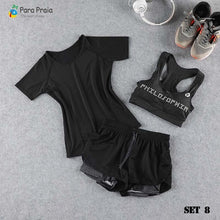 Load image into Gallery viewer, Three Piece Yoga Set Sportswear Women Sports Bra Running Suit Fitness Clothing Women Sports Shorts Gym Workout Clothes Gym Set