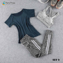 Load image into Gallery viewer, Three Piece Yoga Set Sportswear Women Sports Bra Running Suit Fitness Clothing Women Sports Shorts Gym Workout Clothes Gym Set