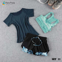Load image into Gallery viewer, Three Piece Yoga Set Sportswear Women Sports Bra Running Suit Fitness Clothing Women Sports Shorts Gym Workout Clothes Gym Set