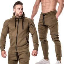 Load image into Gallery viewer, 2 pieces Autumn Running tracksuit men Sweatshirt Sports Set Gym Clothes Men Sport Suit Training Suit Sport Wear