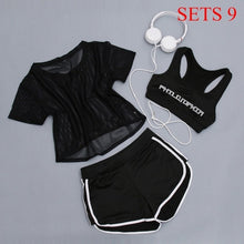 Load image into Gallery viewer, Women Sportwear 3 Pieces Suits Fitness Yoga Set T-Shirt&amp;Bra&amp;Shorts Sport Set Gym Clothes Sport Wear Training Suit Running,ZF197