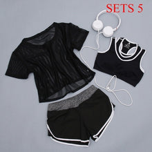 Load image into Gallery viewer, Women Sportwear 3 Pieces Suits Fitness Yoga Set T-Shirt&amp;Bra&amp;Shorts Sport Set Gym Clothes Sport Wear Training Suit Running,ZF197