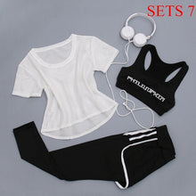 Load image into Gallery viewer, Women Sportwear 3 Pieces Suits Fitness Yoga Set T-Shirt&amp;Bra&amp;Shorts Sport Set Gym Clothes Sport Wear Training Suit Running,ZF197