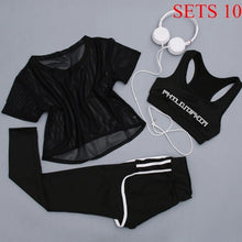 Load image into Gallery viewer, Women Sportwear 3 Pieces Suits Fitness Yoga Set T-Shirt&amp;Bra&amp;Shorts Sport Set Gym Clothes Sport Wear Training Suit Running,ZF197