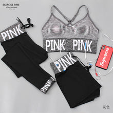Load image into Gallery viewer, PINK Letter Sport Set Women Yoga Sets Sports Bra+Yoga Pants+Shorts Fitness Clothing Sportwear Gym Sets Women Workout Clothes
