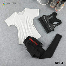 Load image into Gallery viewer, Three Piece Yoga Set Sportswear Women Sports Bra Running Suit Fitness Clothing Women Sports Shorts Gym Workout Clothes Gym Set