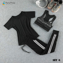 Load image into Gallery viewer, Three Piece Yoga Set Sportswear Women Sports Bra Running Suit Fitness Clothing Women Sports Shorts Gym Workout Clothes Gym Set