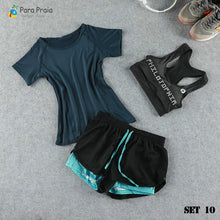 Load image into Gallery viewer, Three Piece Yoga Set Sportswear Women Sports Bra Running Suit Fitness Clothing Women Sports Shorts Gym Workout Clothes Gym Set