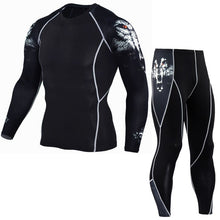 Load image into Gallery viewer, Sportwear Rashgard Sport Shirt Men Compression Pants Punisher Gym Running Shirt Men Fitness Leggings Clothes Tight Suit