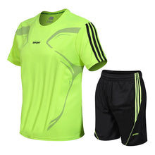 Load image into Gallery viewer, Men 2019 Summer Running Sport Set Short Sleeve+Shorts 2-piece Breathable Comfort Jogging Fitness Set Sport Suit Running Clothes