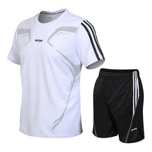Load image into Gallery viewer, Men 2019 Summer Running Sport Set Short Sleeve+Shorts 2-piece Breathable Comfort Jogging Fitness Set Sport Suit Running Clothes