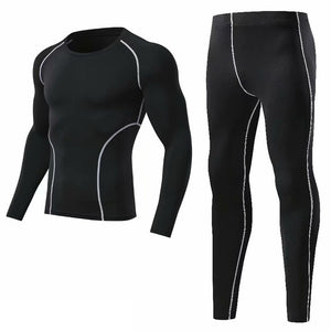 Quick-drying compression men's sports training suit men's gym jogging running suit men's tight fitness workout clothes