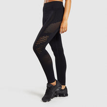 Load image into Gallery viewer, Women Seamless Yoga Sets Workout Clothes for Women Long Sleeve Crop Top + Mesh Leggings Running Sport Suit Gym Clothing 2 Pieces