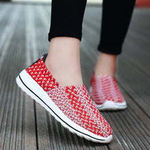 Load image into Gallery viewer, Plus Size Woven Running Shoes Woman Summer Bascket Femme Breathable Sneakers for Women Lightweight Sport Sports Slip on A-329