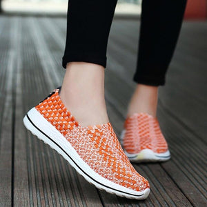 Plus Size Woven Running Shoes Woman Summer Bascket Femme Breathable Sneakers for Women Lightweight Sport Sports Slip on A-329