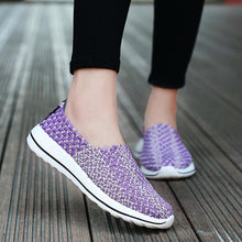 Load image into Gallery viewer, Plus Size Woven Running Shoes Woman Summer Bascket Femme Breathable Sneakers for Women Lightweight Sport Sports Slip on A-329