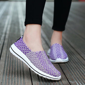 Plus Size Woven Running Shoes Woman Summer Bascket Femme Breathable Sneakers for Women Lightweight Sport Sports Slip on A-329