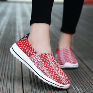 Plus Size Woven Running Shoes Woman Summer Bascket Femme Breathable Sneakers for Women Lightweight Sport Sports Slip on A-329