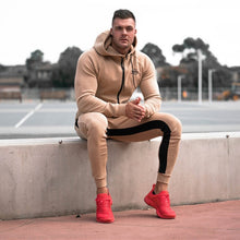 Load image into Gallery viewer, Autumn Men Sportswear tracksuit Zipper Pocket Hooded Jacket Long Sweatpant Casual Jogger Running Workout Outfit Sport Clothes