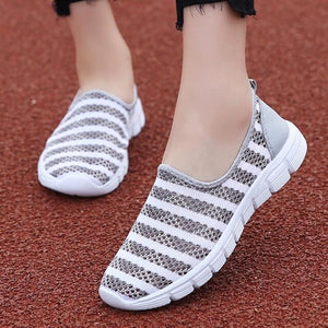 Summer Breathable Bascket Femme Mesh Women Shoes Sport Lightweight Women's Running Shoes 2019 Slip-on Sneakers Sports Blue B-334