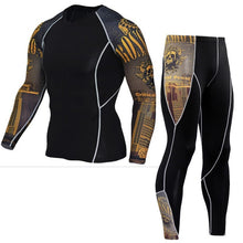 Load image into Gallery viewer, Men Compression Running jogging Suits Clothes Sport Set Long T-shirt And Pants Gym Fitness workout Tights clothes 2pcs / sets