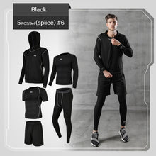 Load image into Gallery viewer, REXCHI 5 Pcs/Set Men's Tracksuit Gym Fitness Compression Sports Suit Clothes Running Jogging Sport Wear Exercise Workout Tights