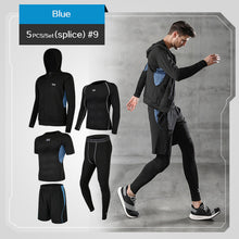 Load image into Gallery viewer, REXCHI 5 Pcs/Set Men's Tracksuit Gym Fitness Compression Sports Suit Clothes Running Jogging Sport Wear Exercise Workout Tights