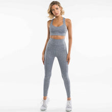 Load image into Gallery viewer, Women Sport Suit Female Yoga Set Tracksuit Fitness Sexy Ensemble Sportswear Workout Gym Wear Running Clothes Pad Top Leggings