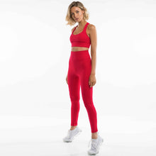 Load image into Gallery viewer, Women Sport Suit Female Yoga Set Tracksuit Fitness Sexy Ensemble Sportswear Workout Gym Wear Running Clothes Pad Top Leggings